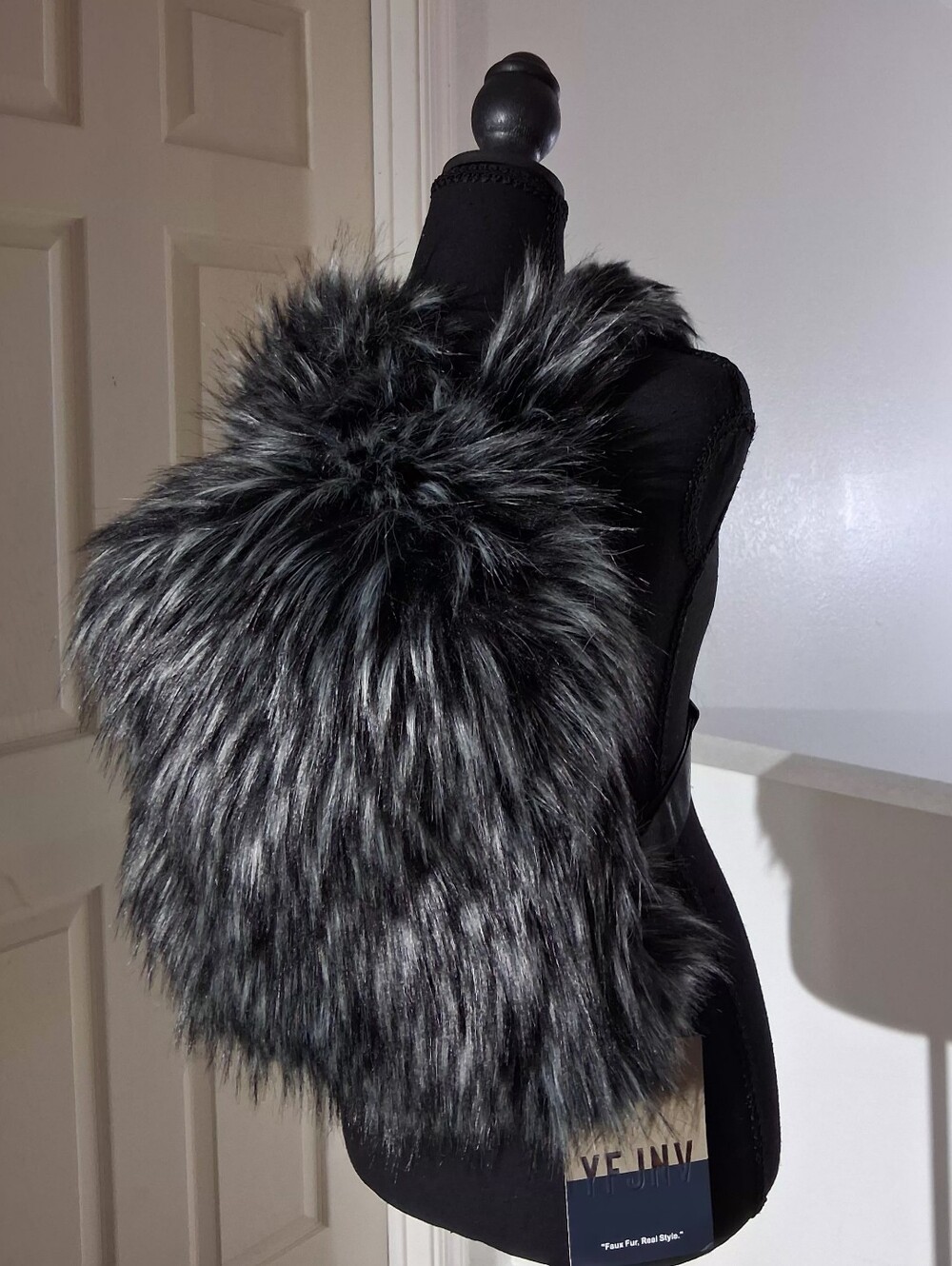 NWOT-Faux Fur Backpack - Black